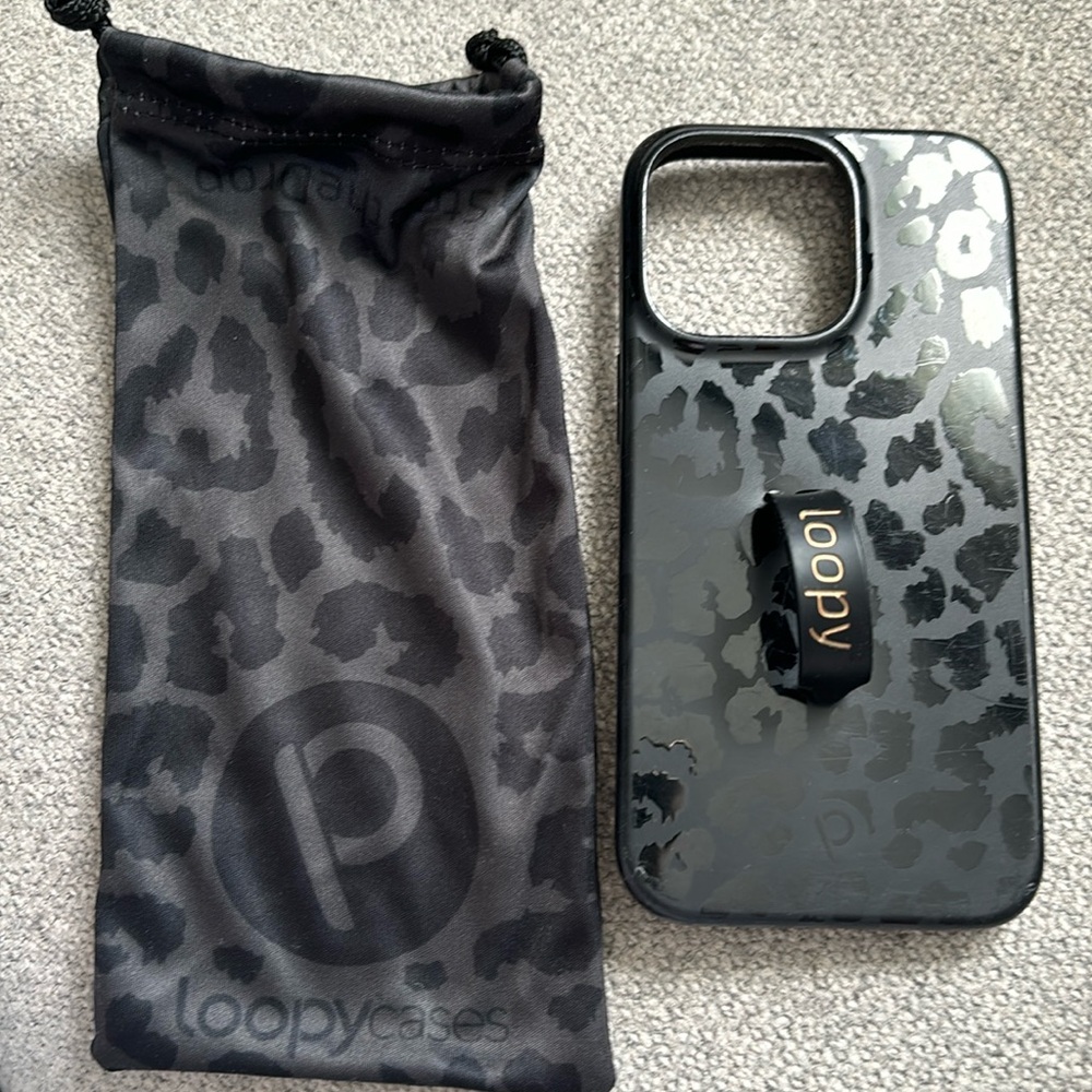 Loopy Cases 6.1 inch iPhone 13 Pro case Midnight Leopard
